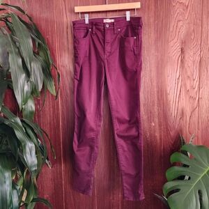 Madewell Burgundy High-Rise 10" Skinny Pants 29 T